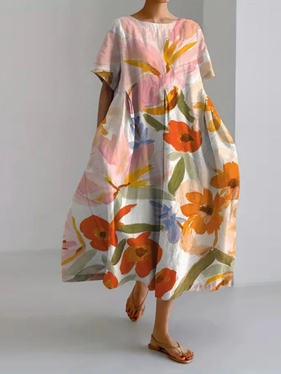 VALENTINA | Robe d'été fleurie avec coupe flatteuse et liberté de mouvement.