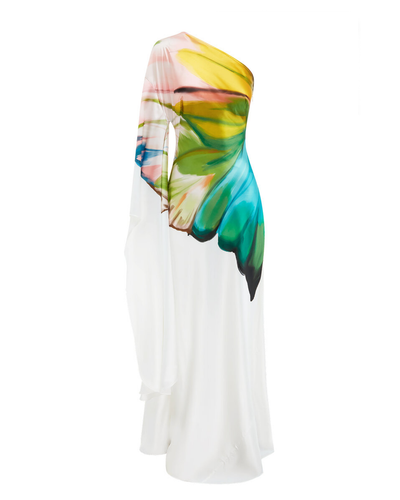 Flora – Vestido color crema pintado a mano.