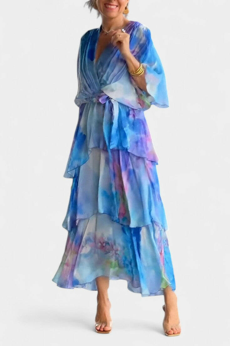 Carol Vestido Maxi Floral Acuarela.