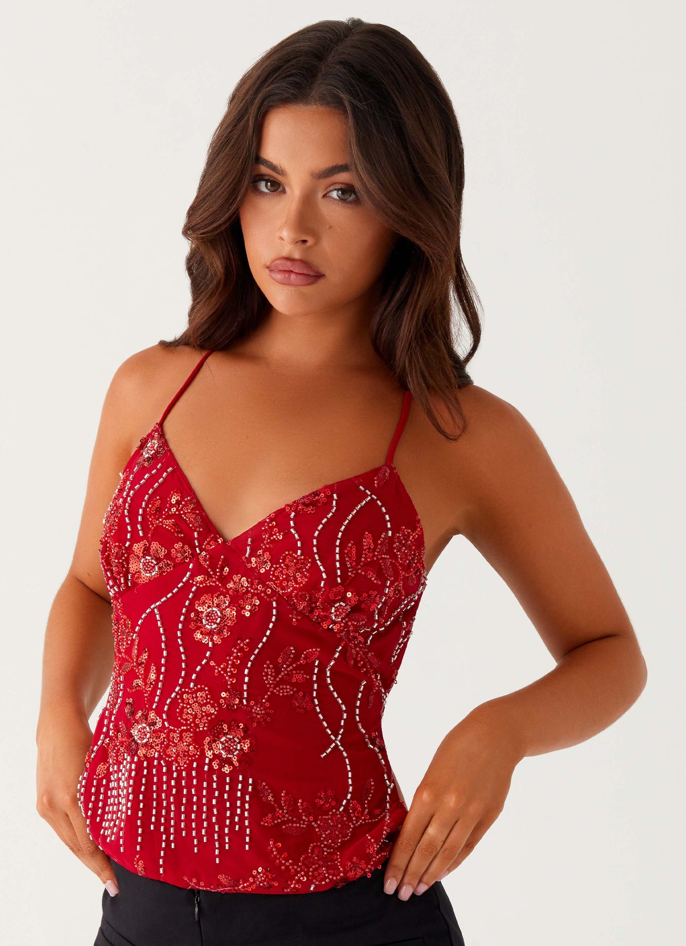 SEQUIN CAMI Top.