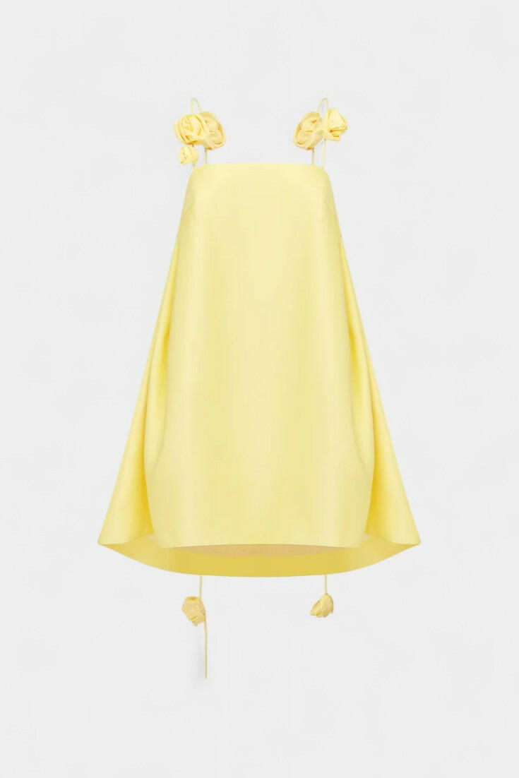 Hedda Vestido Mini Detalle Rosa con Tirantes Espagueti.
