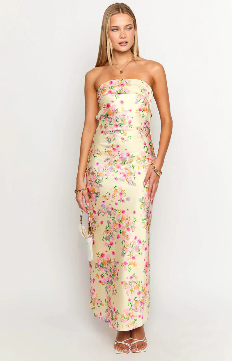 Emilia Vestido de Flores Amarillo.