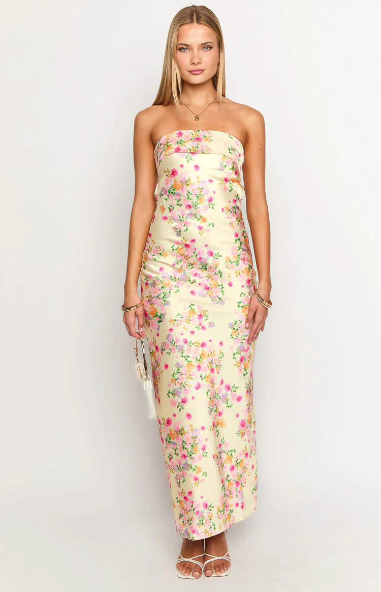 Emilia Vestido de Flores Amarillo.