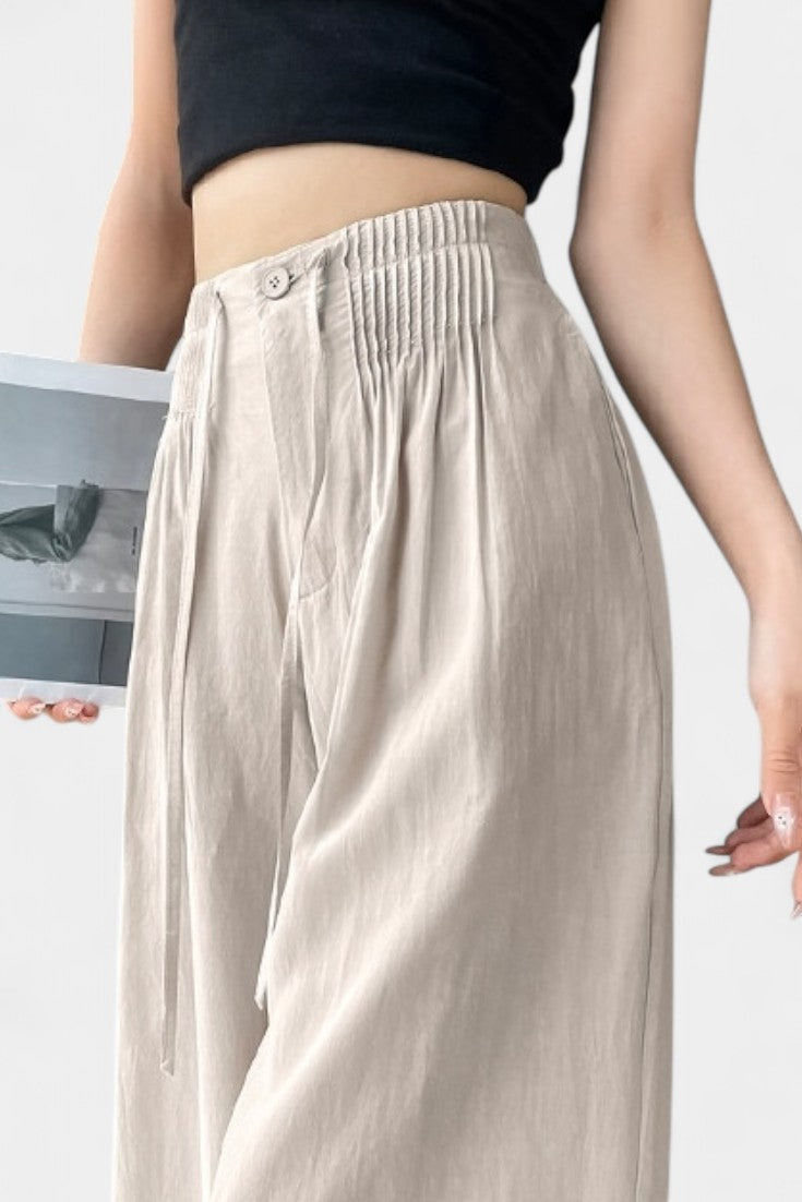 Ilyana Pantalones de Cintura Alta y Pierna Ancha.