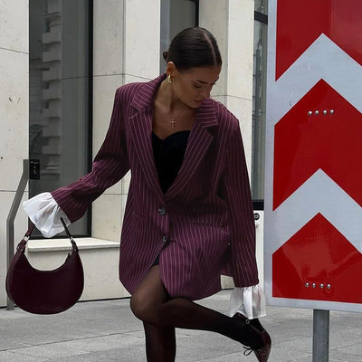 Elvoru - Wine Red Suit Jacket.