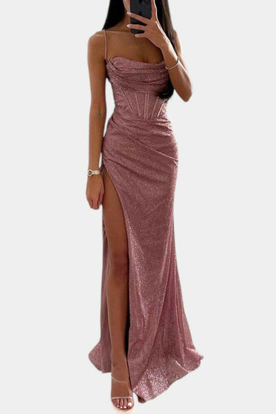 Armoni Vestido de Corpiño con Tirantes de Espagueti.
