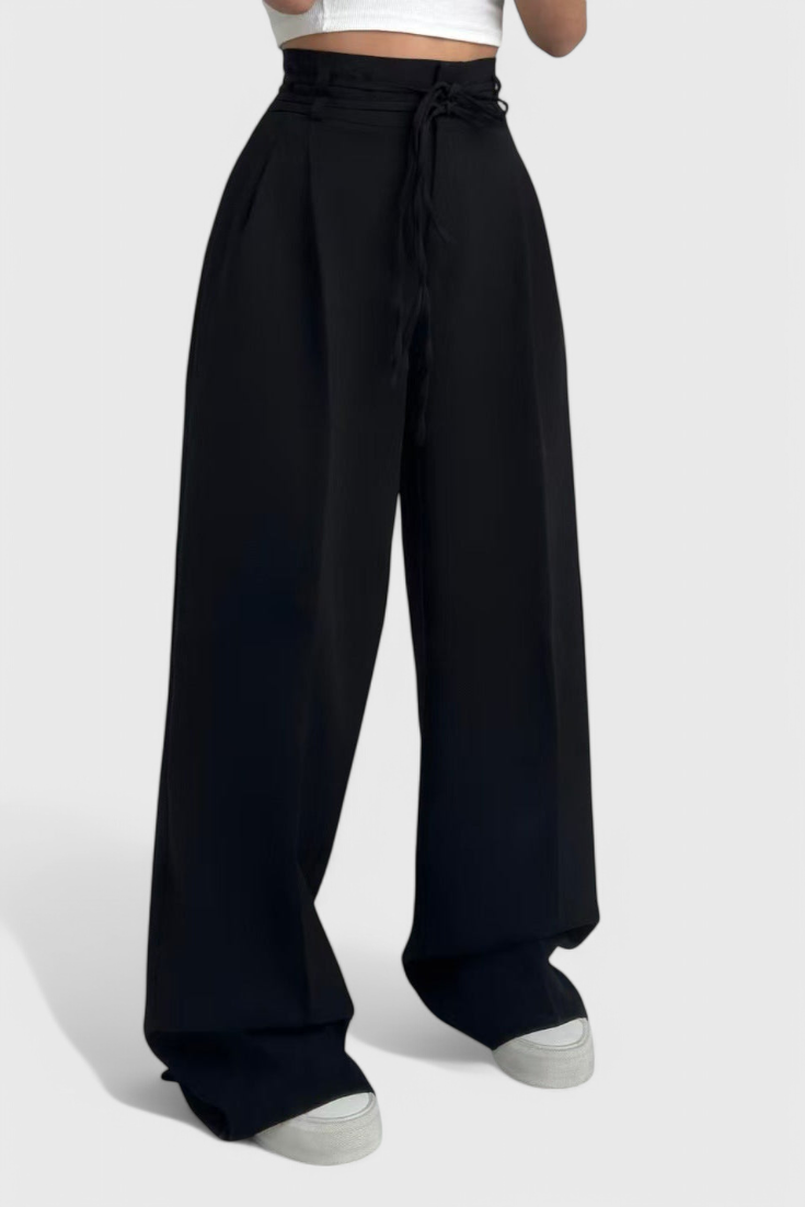 Sophie Pantalones de pierna ancha con cordones.