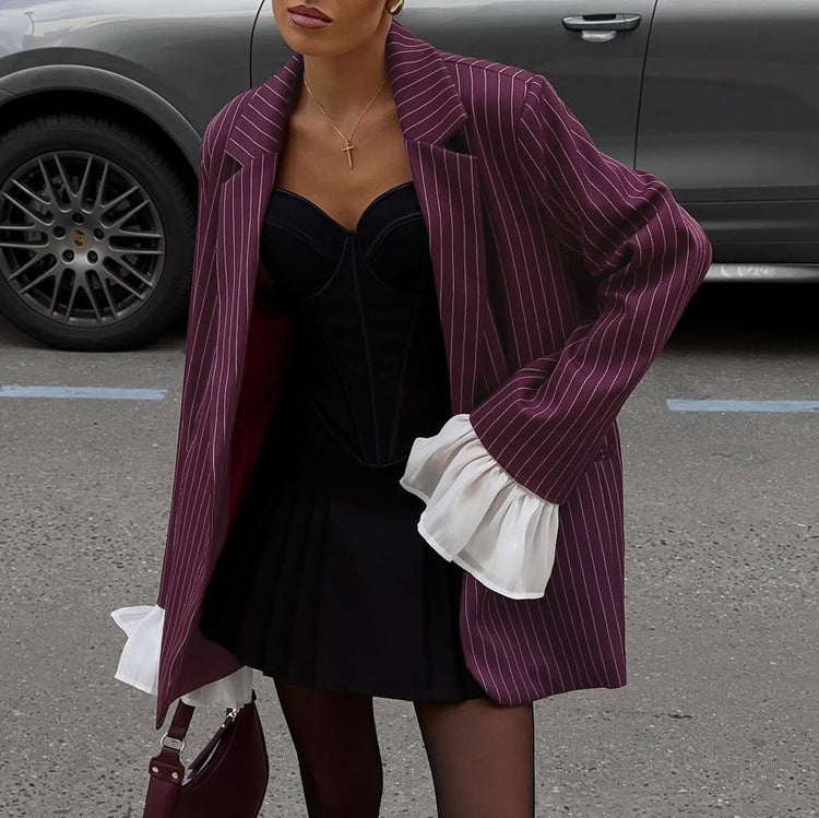 Elvoru - Wine Red Suit Jacket.