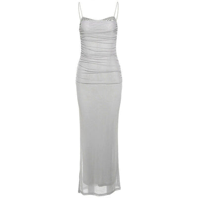 Aurelia - Vestido de malla con encaje.