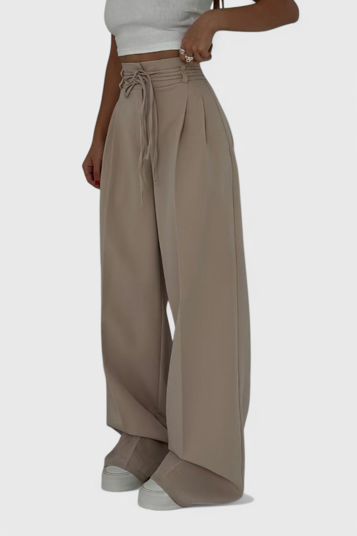 Sophie Pantalones de pierna ancha con cordones.