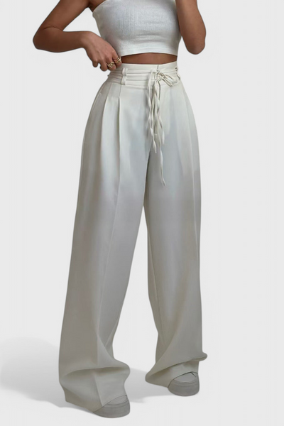 Sophie Pantalones de pierna ancha con cordones.