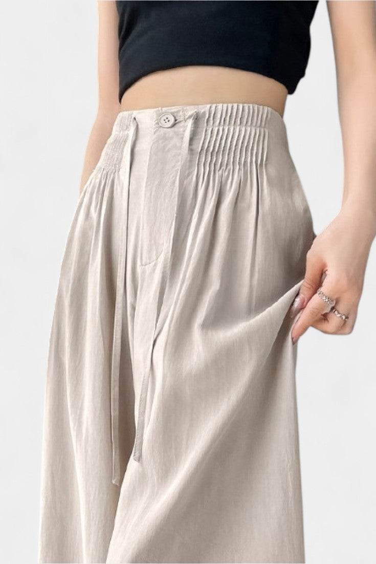 Ilyana Pantalones de Cintura Alta y Pierna Ancha.