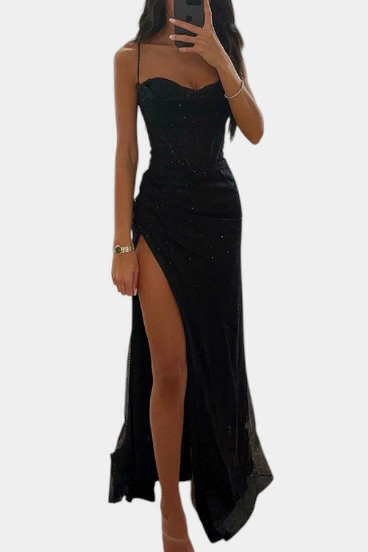 Armoni Vestido de Corpiño con Tirantes de Espagueti.
