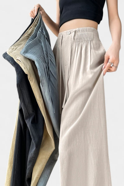 Ilyana Pantalones de Cintura Alta y Pierna Ancha.