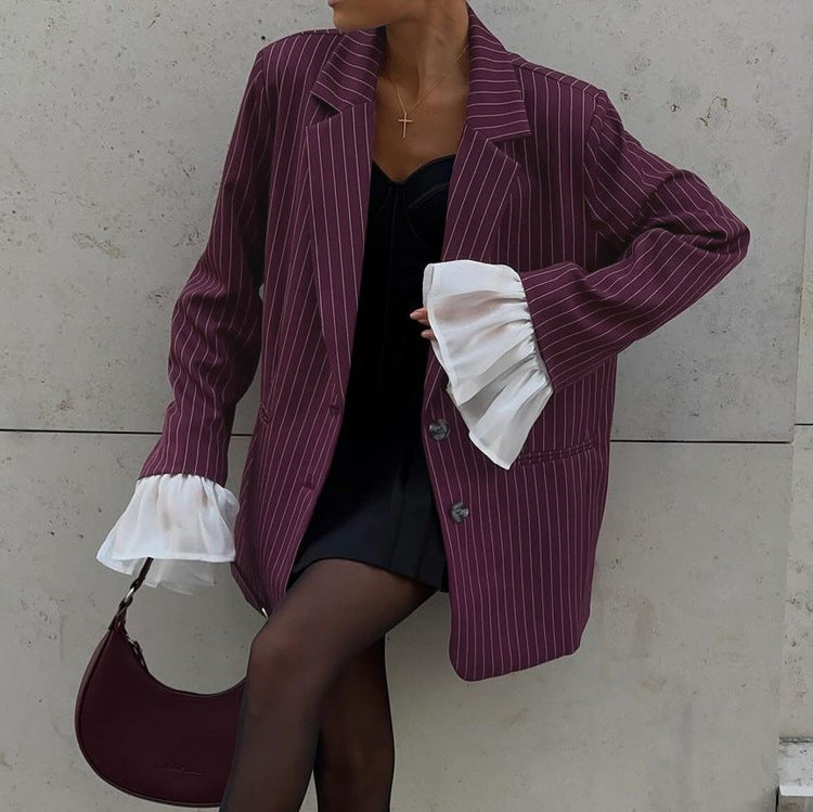 Elvoru - Wine Red Suit Jacket.