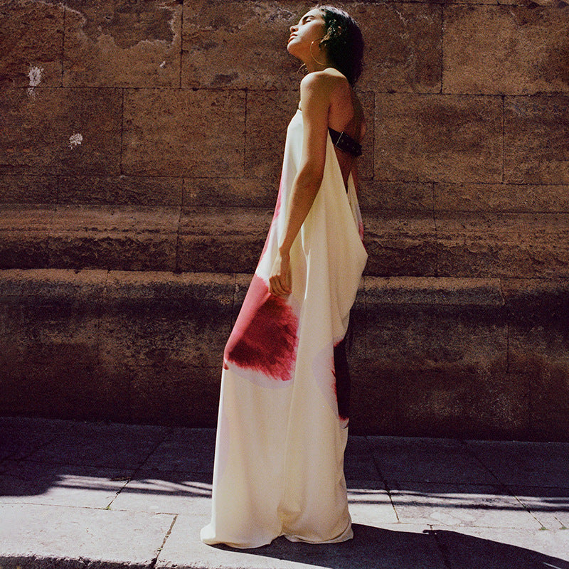 Vestido tubo color crema Orquídea.