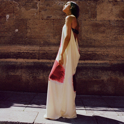 Vestido tubo color crema Orquídea.