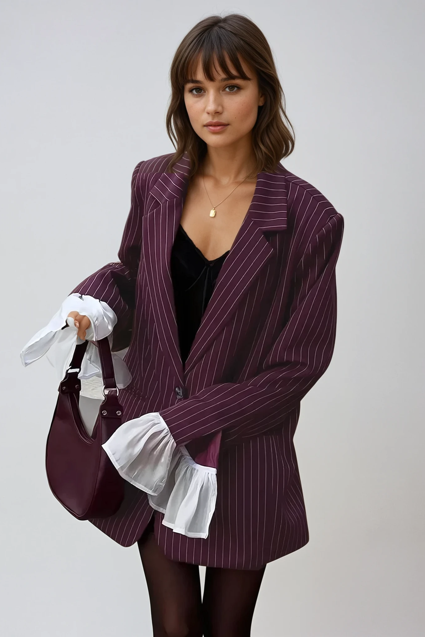 Elvoru - Wine Red Suit Jacket.