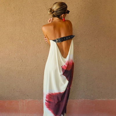 Vestido tubo color crema Orquídea.