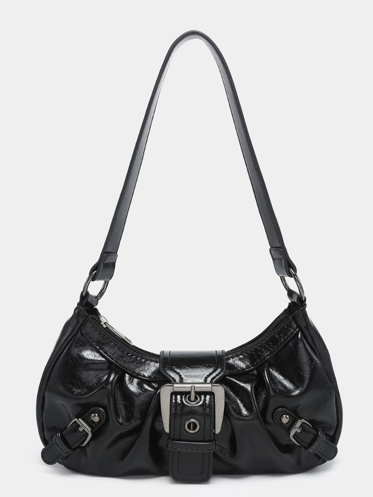 LUNA BUCKLE SHOULDER BAG.