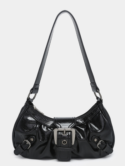 LUNA BUCKLE SHOULDER BAG.
