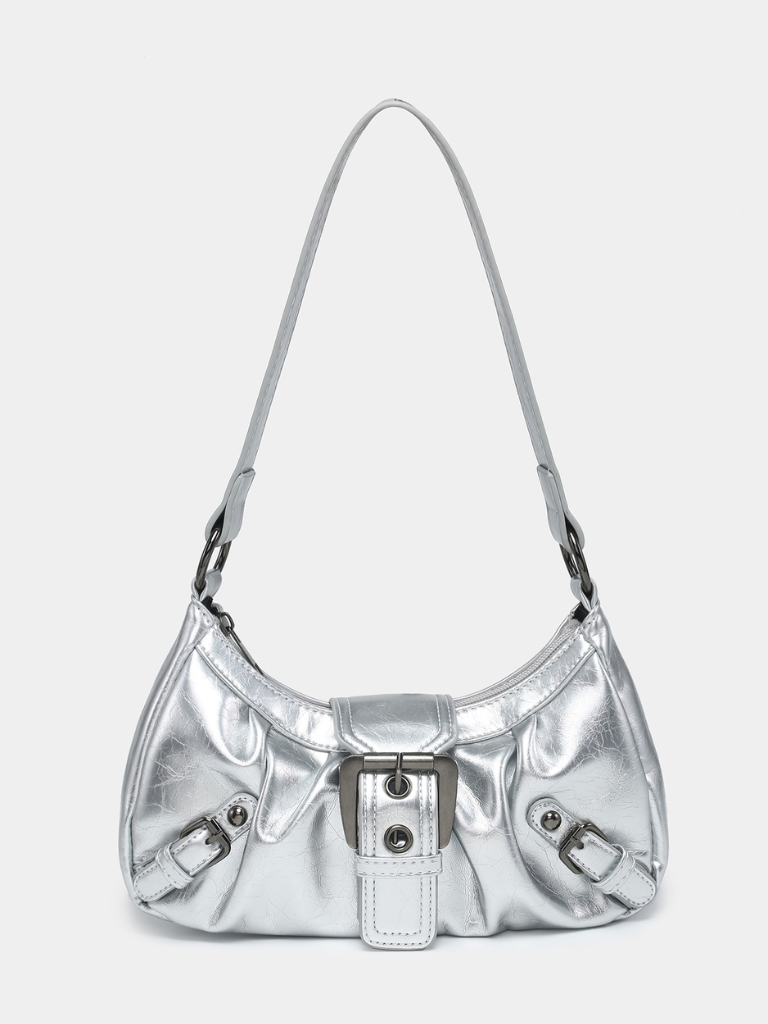 LUNA BUCKLE SHOULDER BAG.