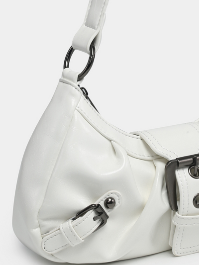 LUNA BUCKLE SHOULDER BAG.
