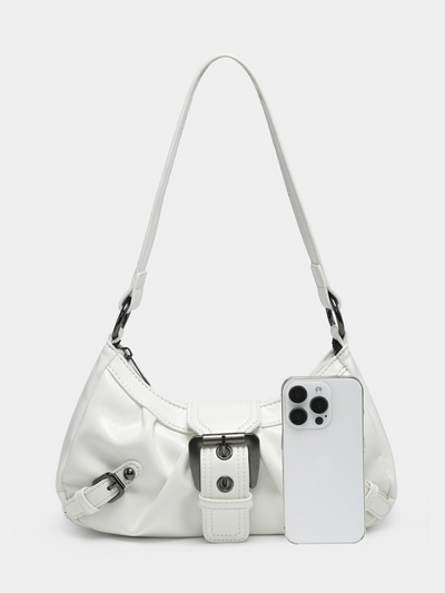 LUNA BUCKLE SHOULDER BAG.