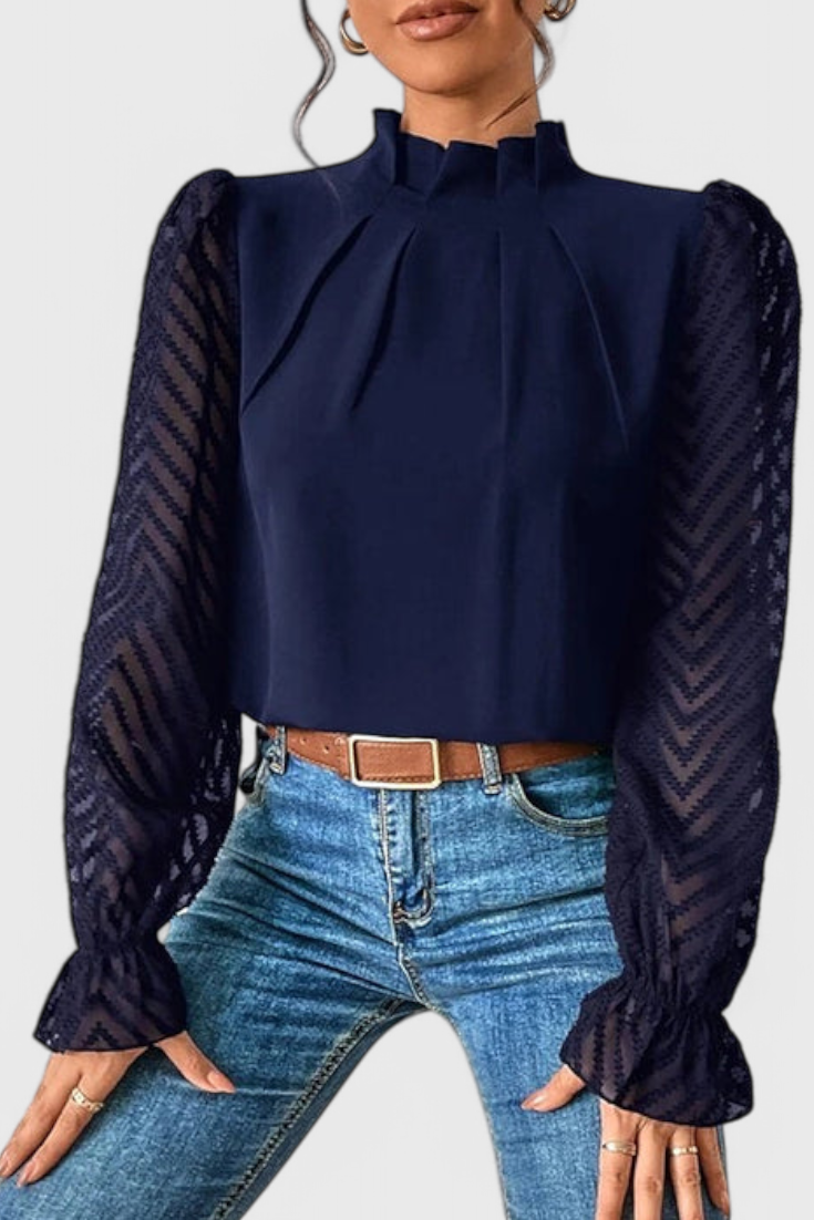 Helga Blusa de Manga Larga Náutica.