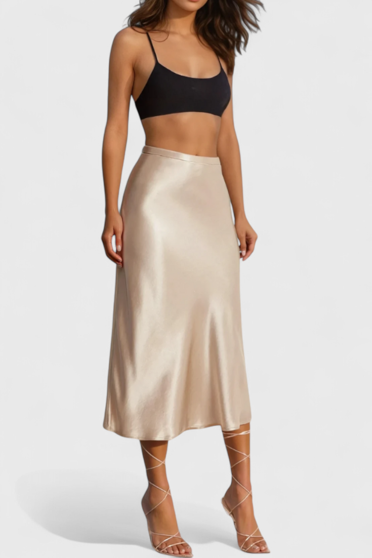 Maxima Falda Midi con Cintura Alta.