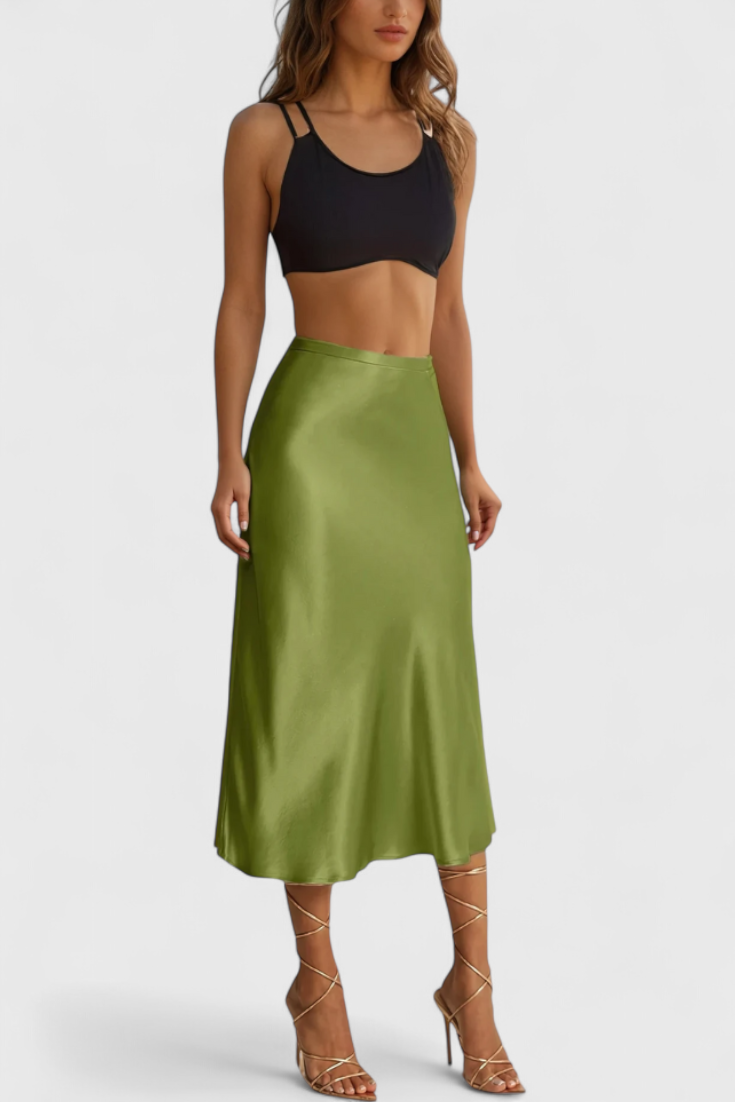 Maxima Falda Midi con Cintura Alta.