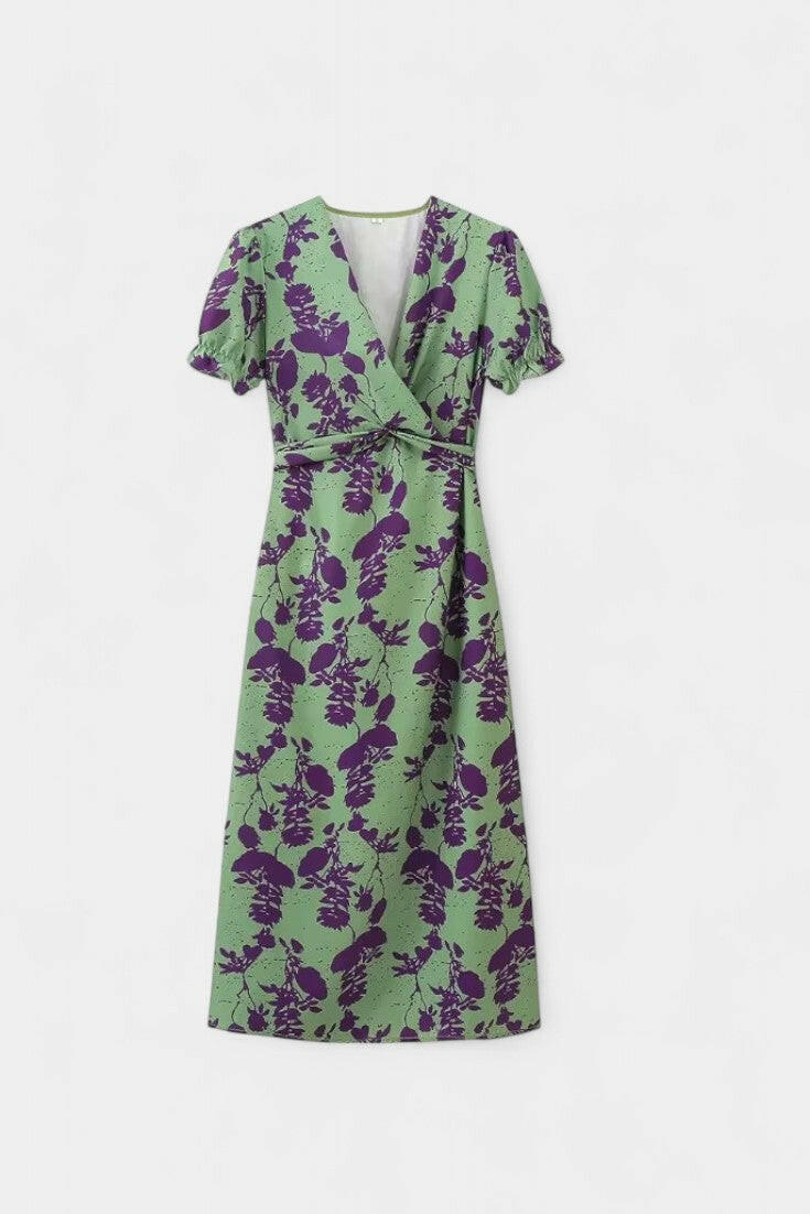 Elara Vestido de Elegancia Floral Anudada.