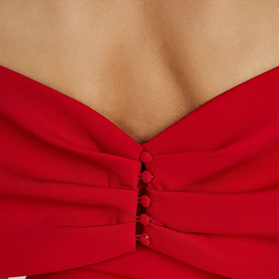 Vestido Amore Bow: Elegancia con hombros descubiertos.