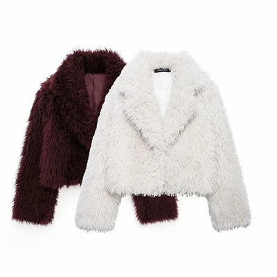 ELVORU - Fur Effect Puffer Coat.