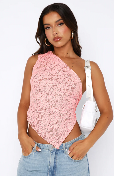 Top in pizzo lilla.