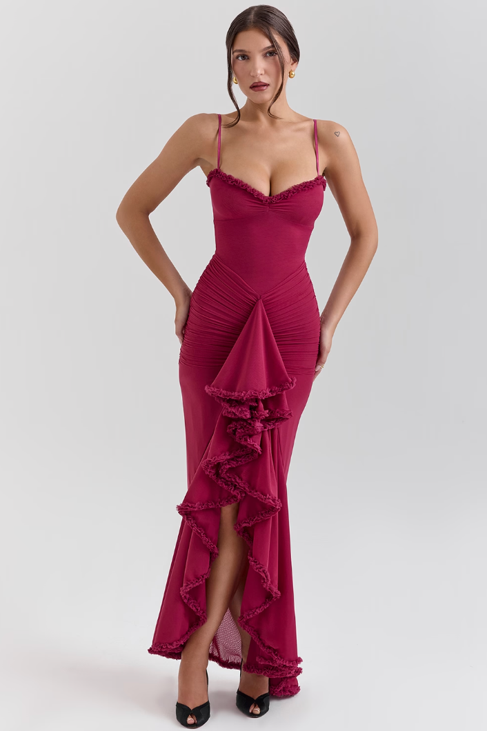 Edith - Vestido con volantes encantador.