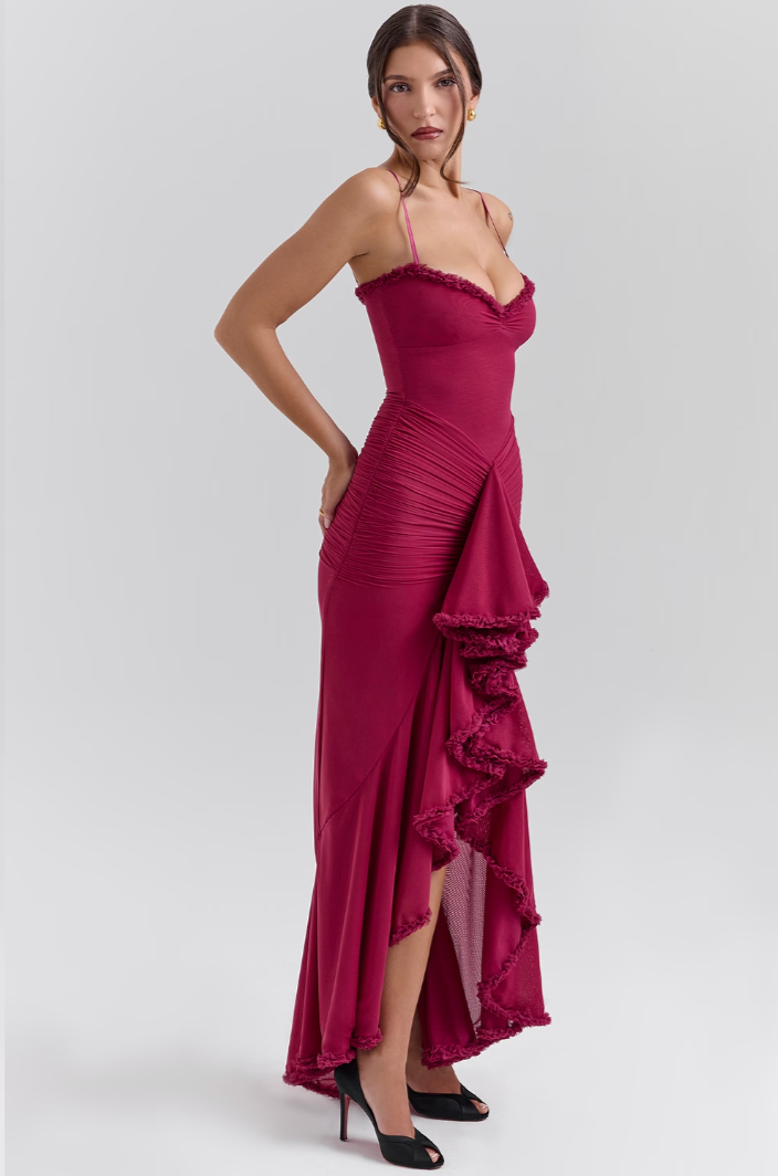 Edith - Vestido con volantes encantador.