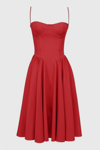 Felicity Vestido Midi Corsé Sin Mangas.