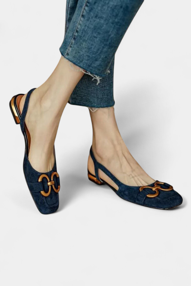 Alma Mocasines Slingback con Punta Cuadrada.