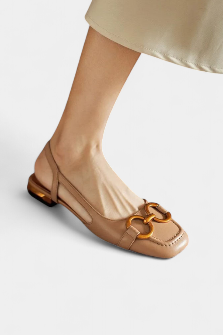 Alma Mocasines Slingback con Punta Cuadrada.