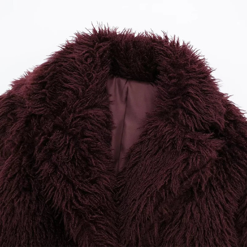 ELVORU - Fur Effect Puffer Coat.