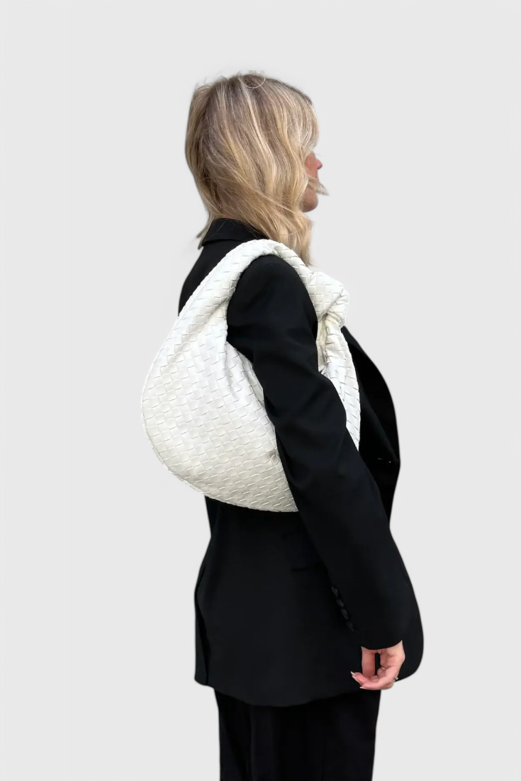 Sage Bolso de Hombro Mediano Tejido.