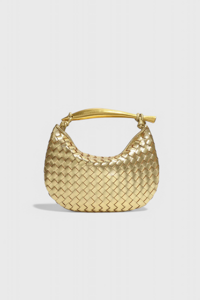 Gerda Bolso Woven con Asa Dorada.