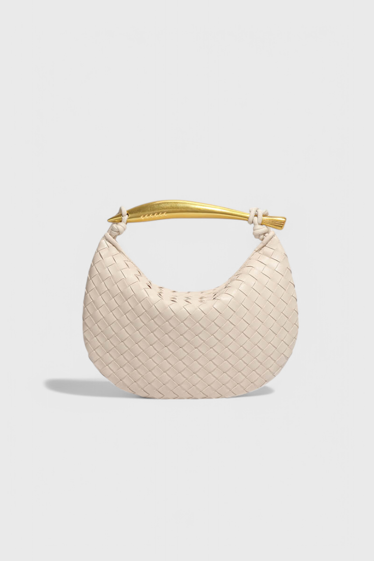 Gerda Bolso Woven con Asa Dorada.