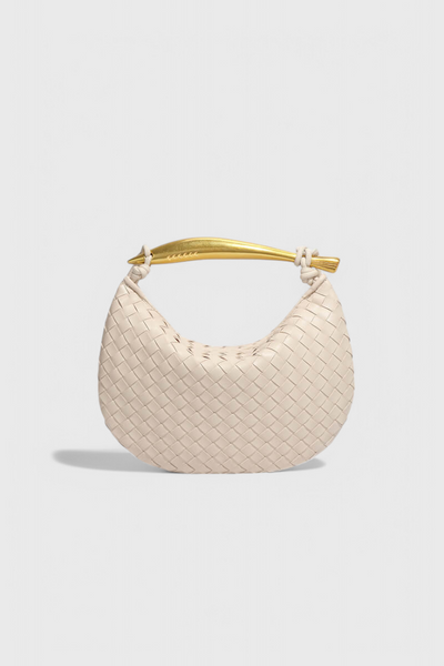 Gerda Bolso Woven con Asa Dorada.