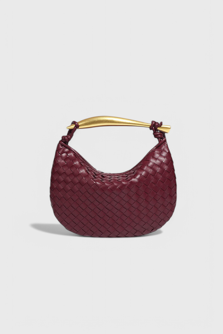 Gerda Bolso Woven con Asa Dorada.