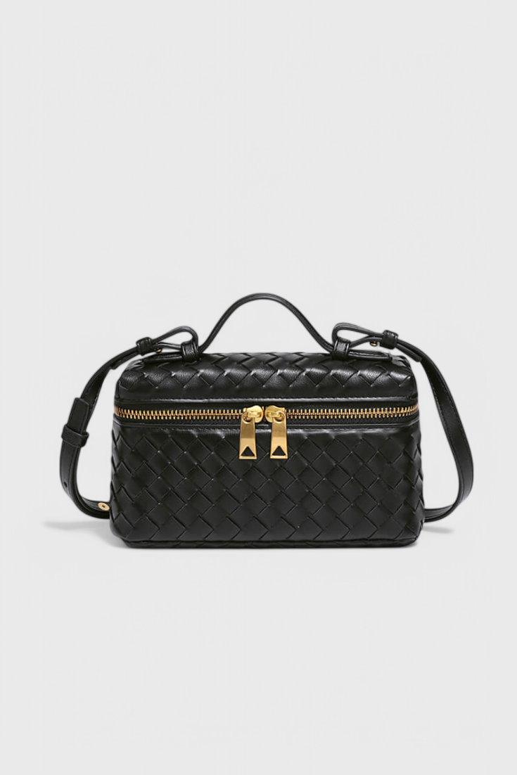 Milla Bolso Mini Woven con Accesorios Dorados.