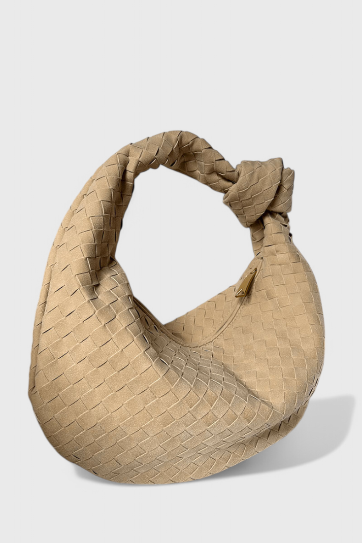 Lila Bolso Mediano Woven con Detalle de Nudo.