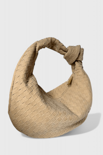 Lila Bolso Mediano Woven con Detalle de Nudo.