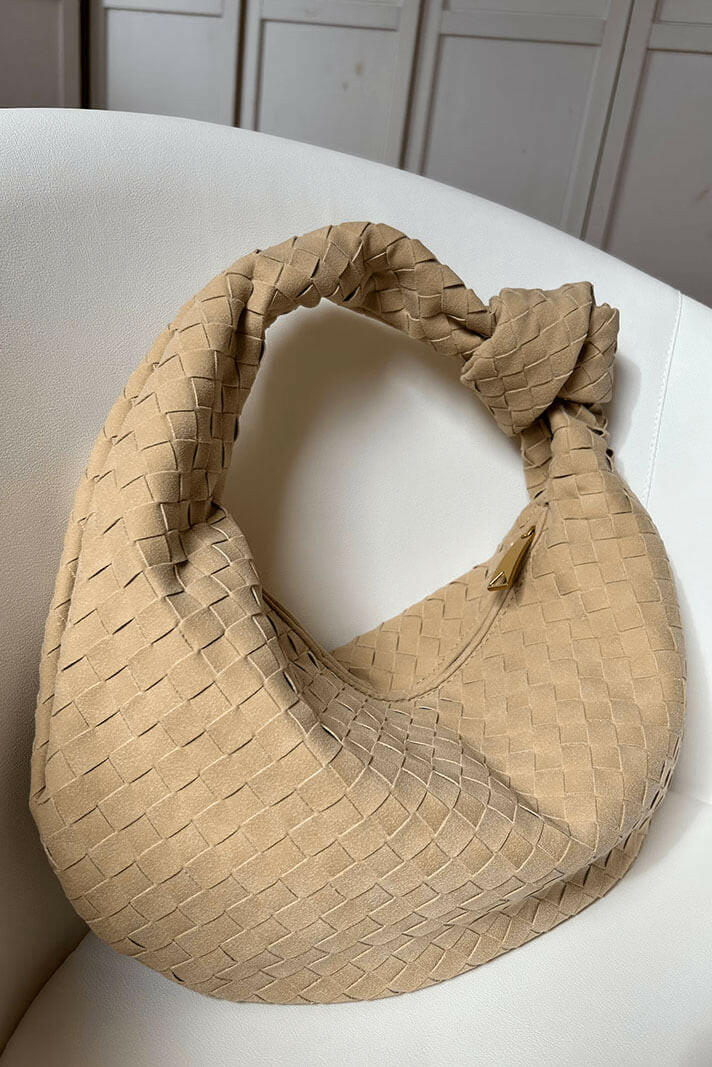 Lila Bolso Mediano Woven con Detalle de Nudo.